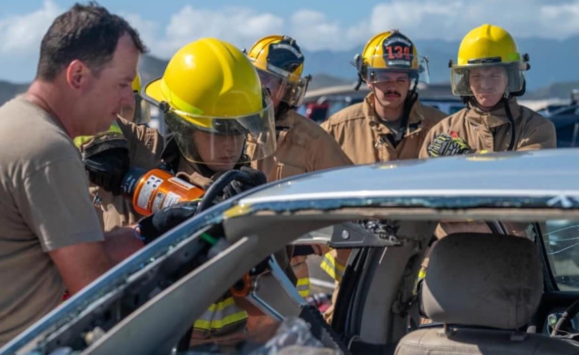 Firefighter Parker military training