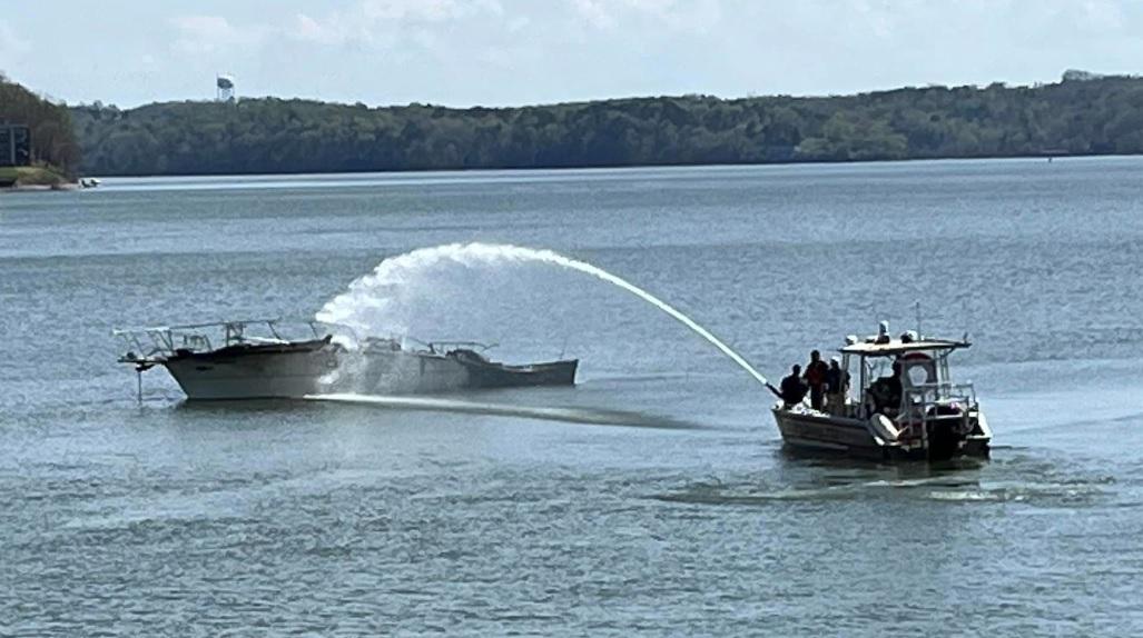 CFD fireboats tackle boat fire on the water