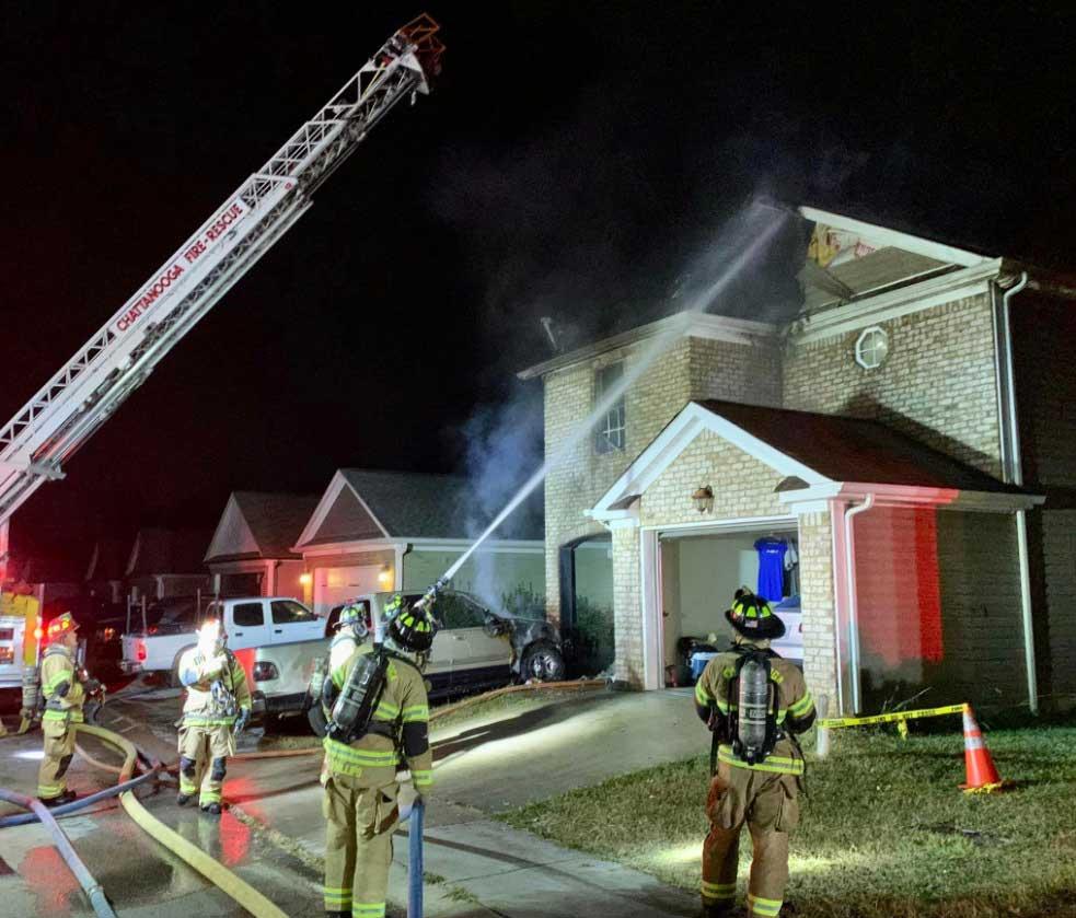 East Brainerd car fire sparks house fire