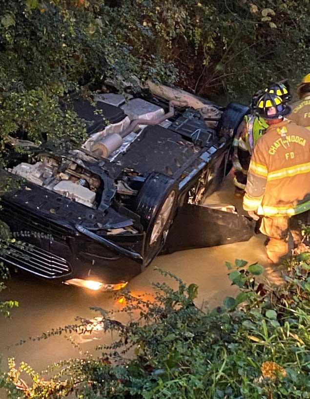 Extrication of driver from partially submerged vehicle