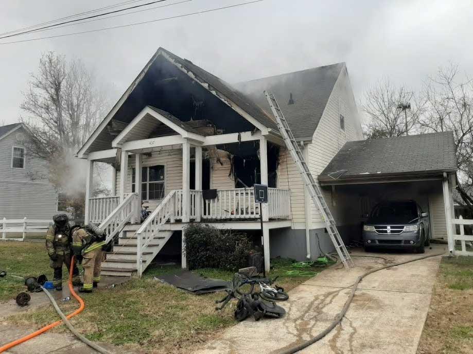 Fire damages N Hickory Street home