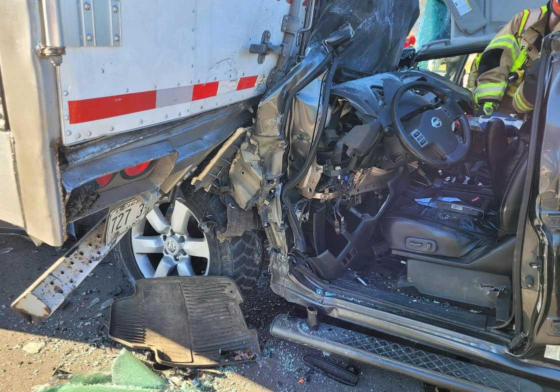 Firefighters extricate driver trapped in interstate wreck with semi