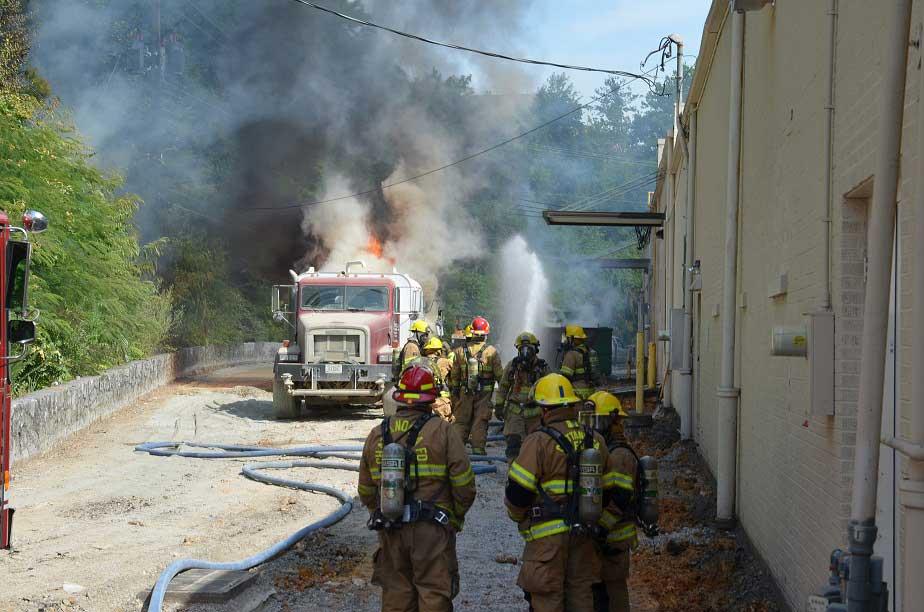 Firefighters Head Off Gas-Fed Fire