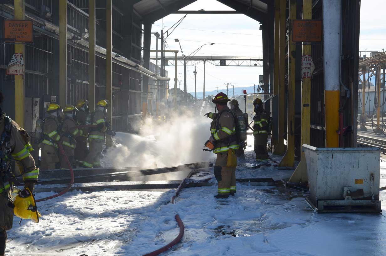 Firefighters Put Out Fire at DeButts Yard