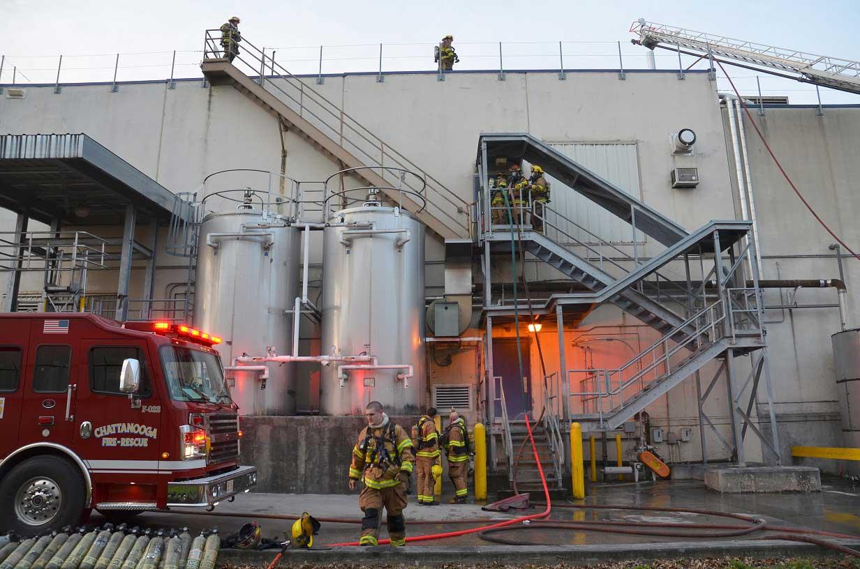 Firefighters Stop Fire at the Wrigley Plant