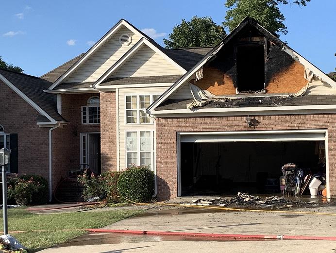 Firefighters tackle attic blaze