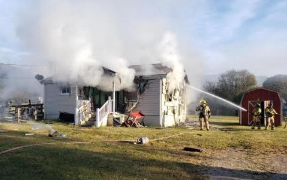 Maple St house fire with injuries & explosions