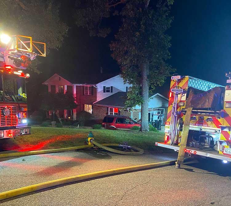 Quick response to an evening garage fire allows firefighters to save the house