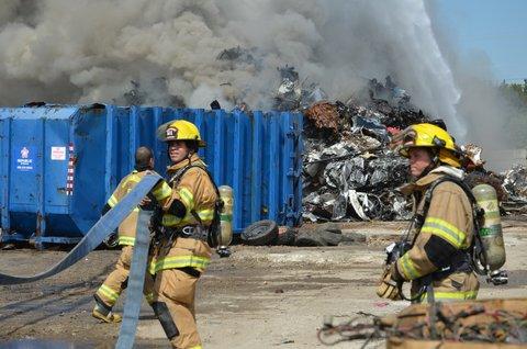 Scrapyard Fire Smokes Up City Skyline