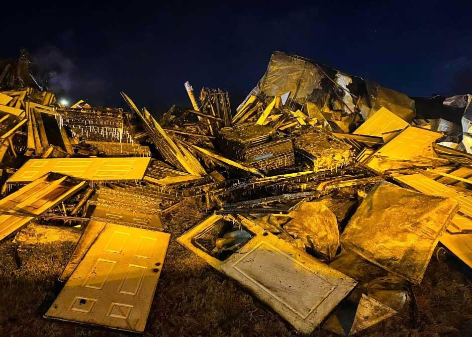 Trailer full of doors burns on I-24